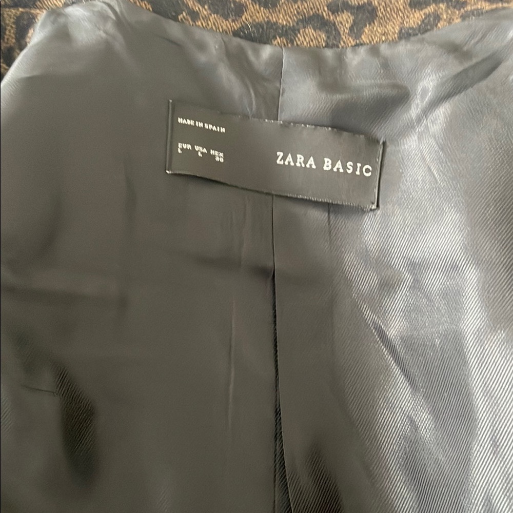 Zara Basic Leopard Print Double Breasted Coat - B… - image 6